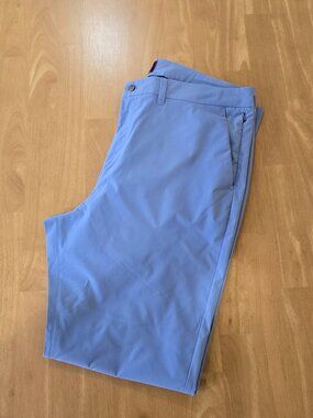 Untuckit Men's Traveler Performance Pants Slim Fit Medium Blue Size 36x32